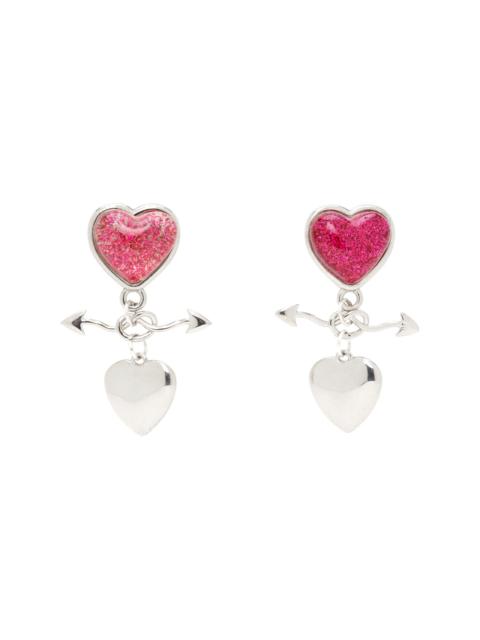 Chopova Lowena Entwined Heart Drop Earrings