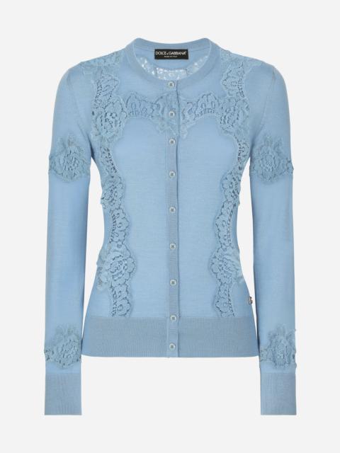 Dolce & Gabbana Cashmere and silk cardigan with lace inlay