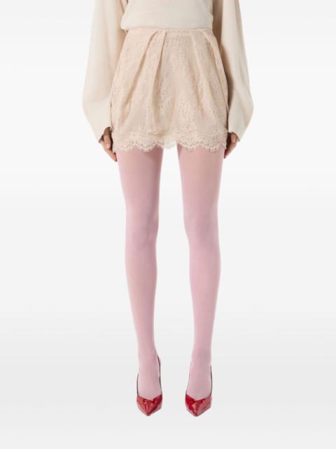 Blumarine lace-overlay darted mini skirt