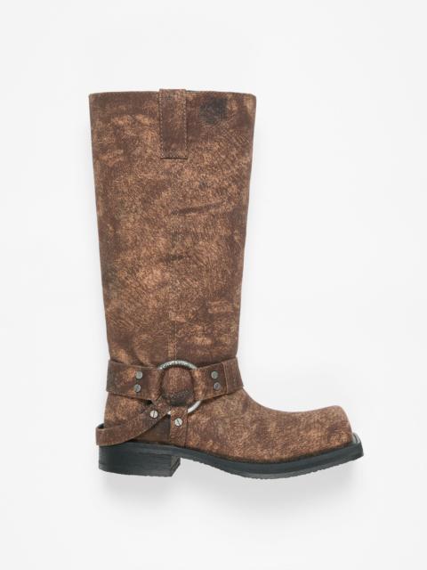 Acne Studios Denim buckle boots - Rust brown
