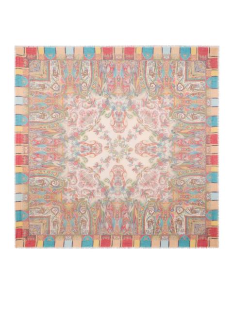 Etro MODAL BLEND SCARF WITH PAISLEY FOLIAGE PATTERN