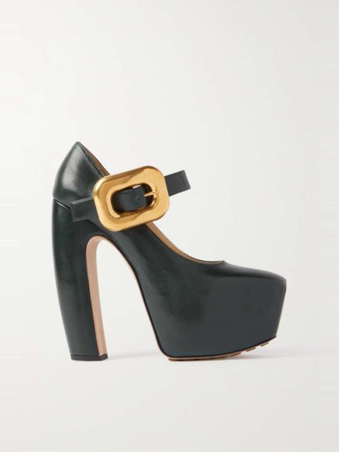 Club leather platform pumps