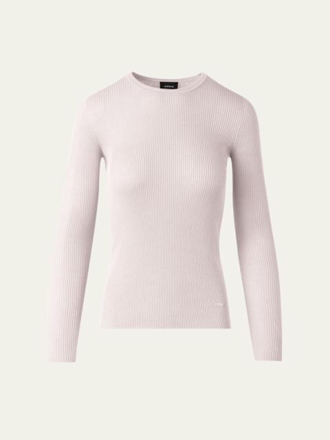 AKRIS Fitted Rib-Knit Sweater