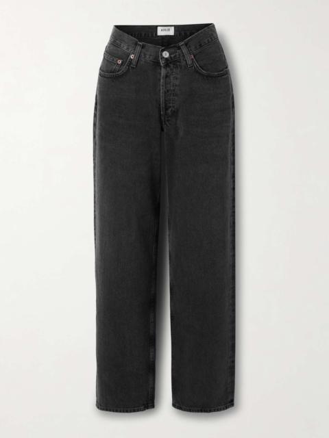 AGOLDE V-Waist Baggy mid-rise straight-leg jeans Black
