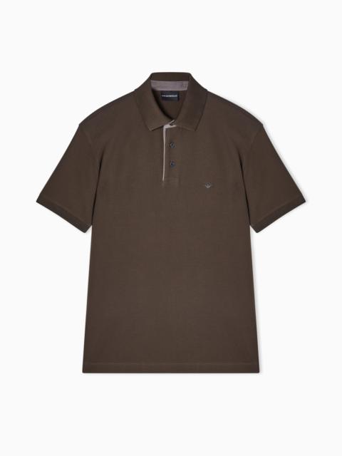 EMPORIO ARMANI STRETCH PIQUÉ POLO SHIRT