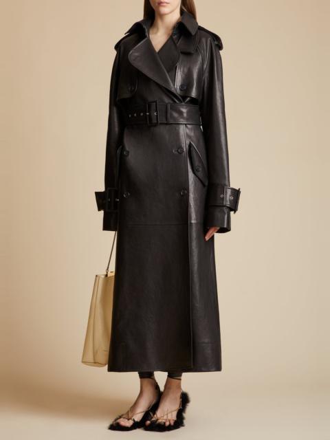 KHAITE The Rennie Trench in Black Leather