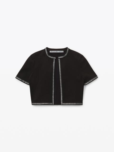 Alexander Wang CROPPED CARDIGAN IN COMPACT NYLON