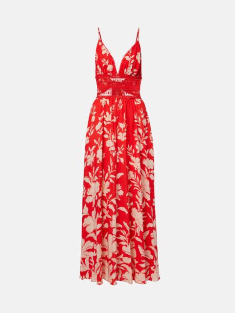 Poupette St Barth Havana crochet-trimmed floral maxi dress