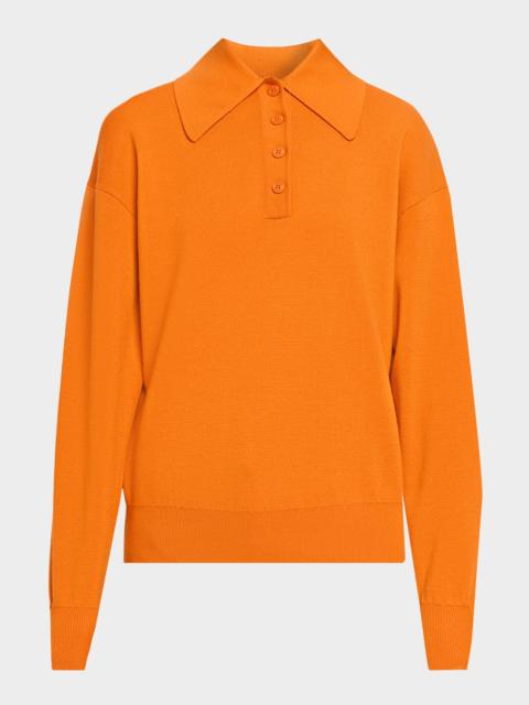 ALÉMAIS Claudia Tangerine Knit Polo