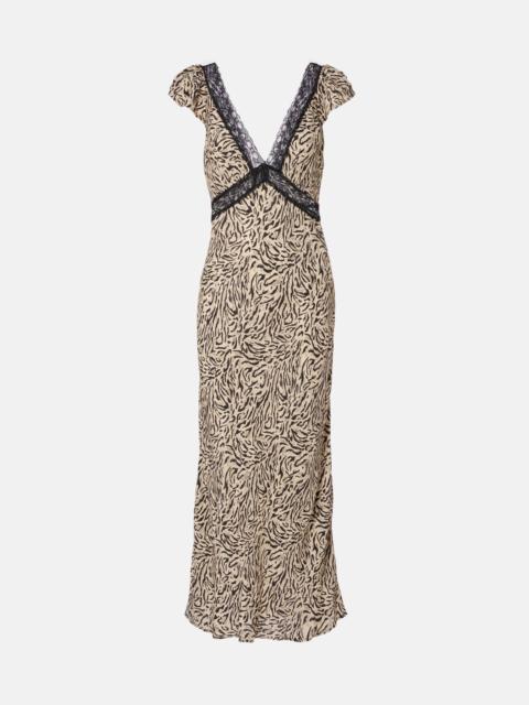 RIXO Iggy embroidered midi dress