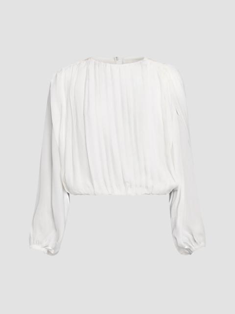SIMKHAI Women's Frida Pleated Silk Top - Ivory