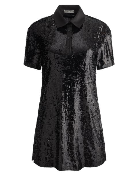 Alice + Olivia TREVA SEQUIN BOXY OVERSIZED POLO DRESS