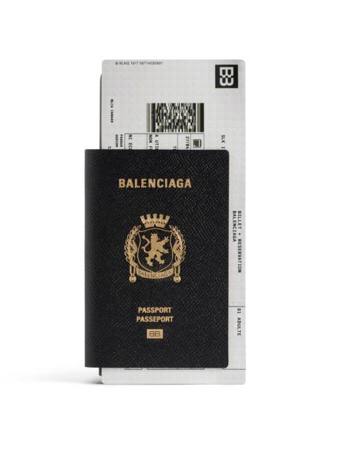 BALENCIAGA Men's Passport Long Wallet 1 Ticket in Black