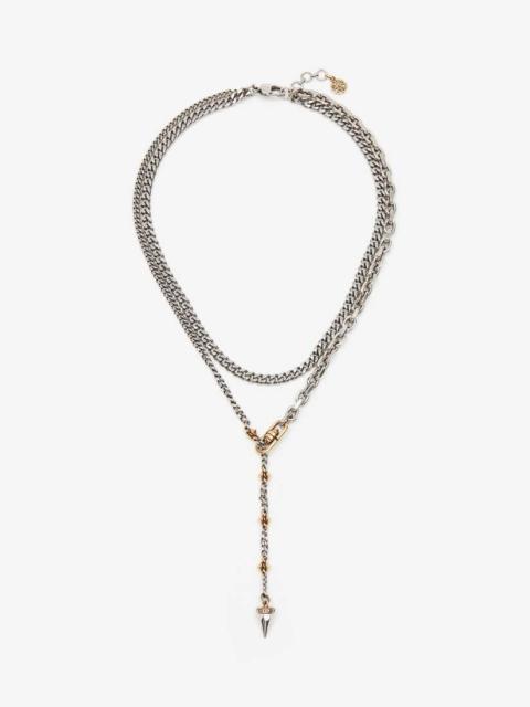 Alexander McQueen Women's Punk Stud Necklace in Antique Silver