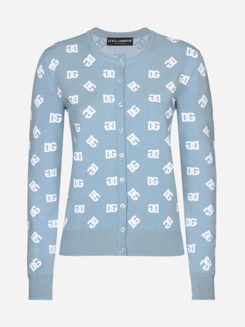 Dolce & Gabbana Viscose cardigan with jacquard DG logo