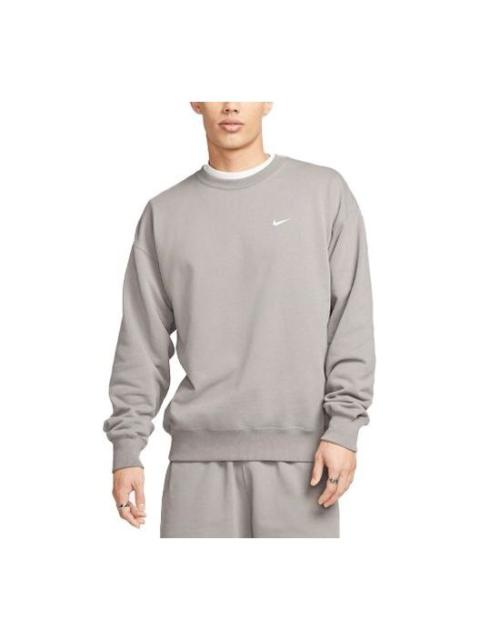 Nike Solo Swoosh French Terry Crew Neck Top 'Grey' DX0812-029