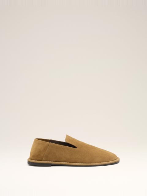 AMI Paris BROWN COW LEATHER MIDI SLIPPERS