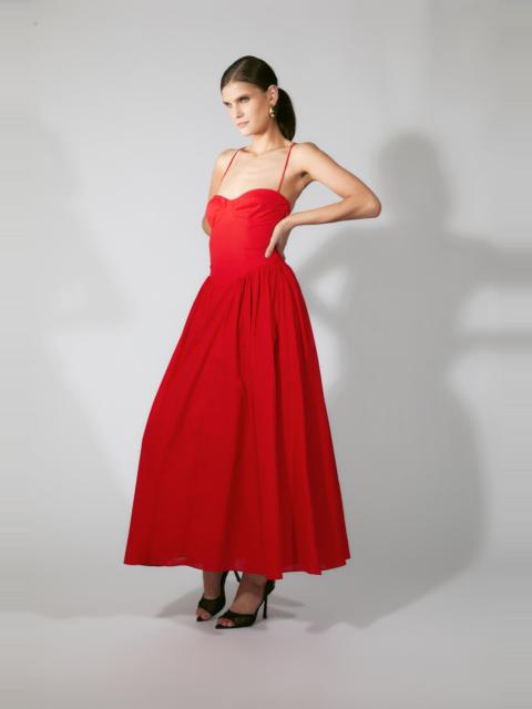 BARDOT Estie Cotton Maxi Dress In Fire Red