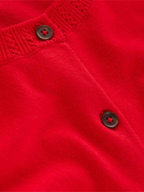 BODEN Emilia Cotton Crew Cardigan-Poppy Red