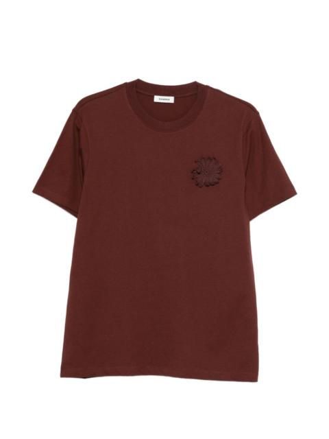 Sandro flower-appliqué T-shirt