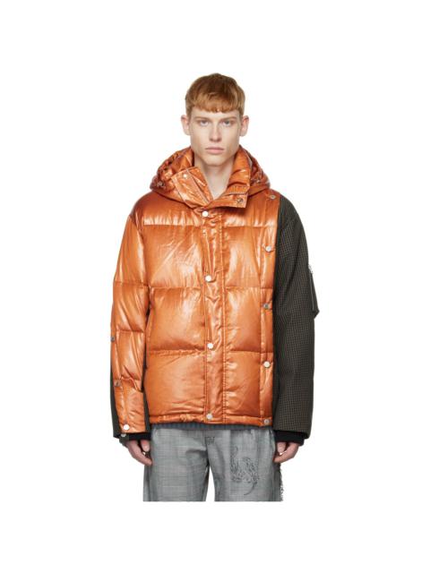 Orange & Green Deconstructed Down Jacket