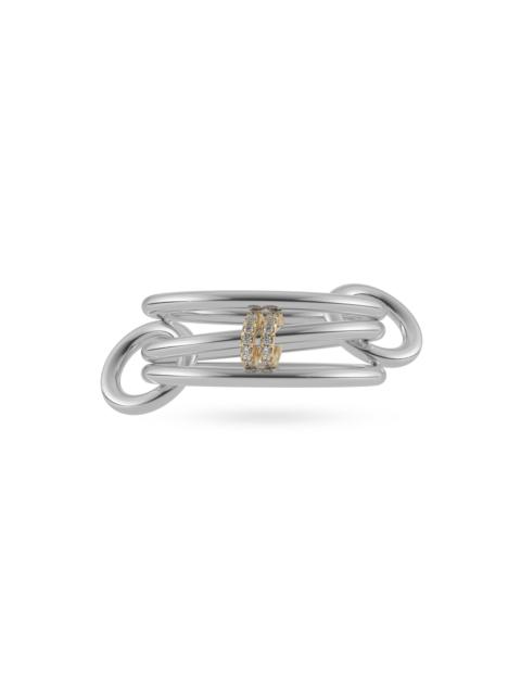 Spinelli Kilcollin Women's Acacia Gris Sterling Silver, 18K Yellow Gold & 0.14 TCW Diamond Triple-Band Ring - Multi