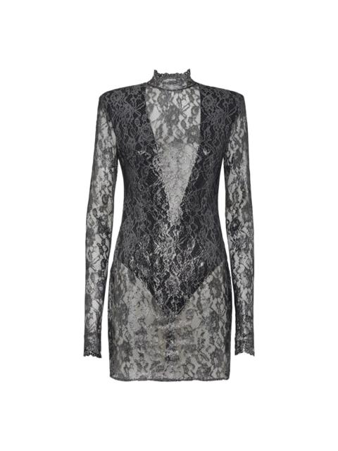 PHILIPP PLEIN crystal lace mini dress