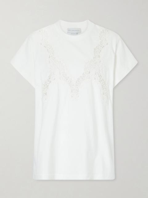 Stella McCartney Lace-trimmed Cotton-jersey T-shirt