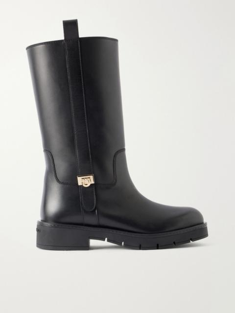 FERRAGAMO Nyves leather knee boots Black