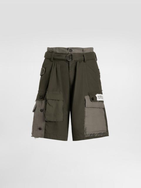 Treated cotton bermuda shorts