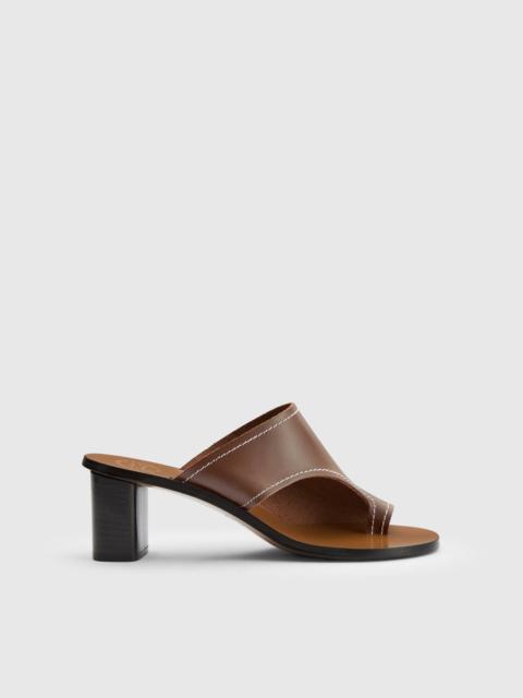 ATP ATELIER Rosate Cannella/Contrast Stitch Leather Cutout heeled sandals