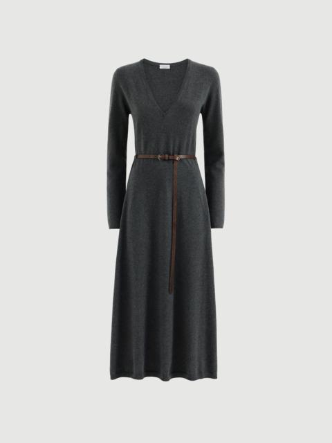 Brunello Cucinelli Cashmere knit dress with belt and monili