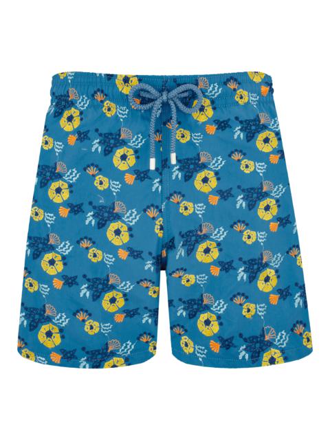Men Swim Trunks Embroidered Flowers and Shells - Limited Edition
