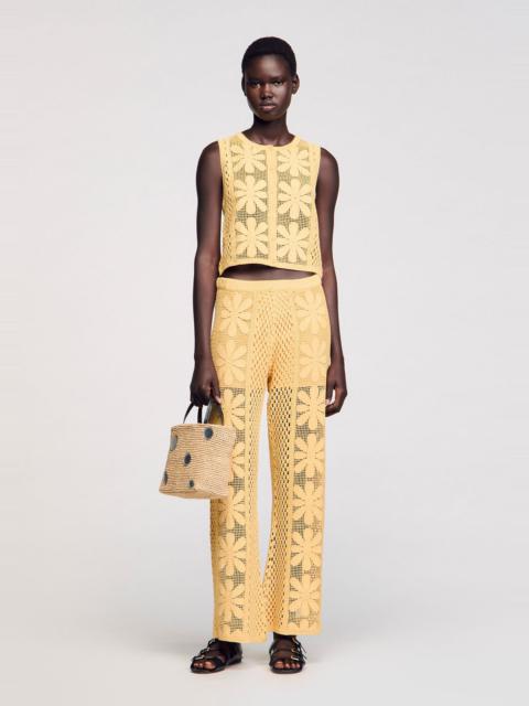 Sandro CROCHET STRAIGHT-LEG TROUSERS