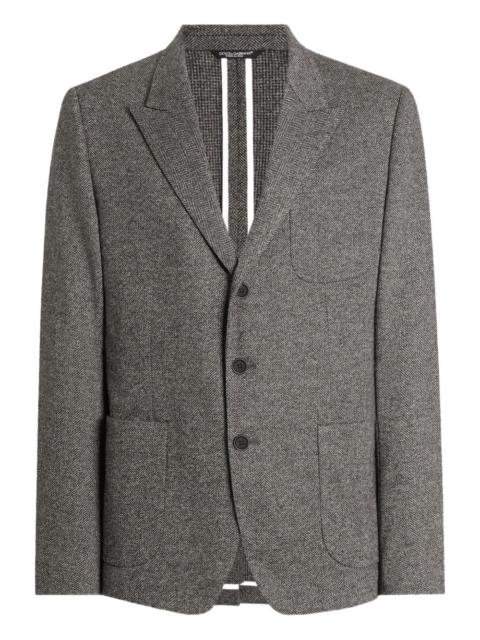 Dolce & Gabbana single-breasted herringbone blazer