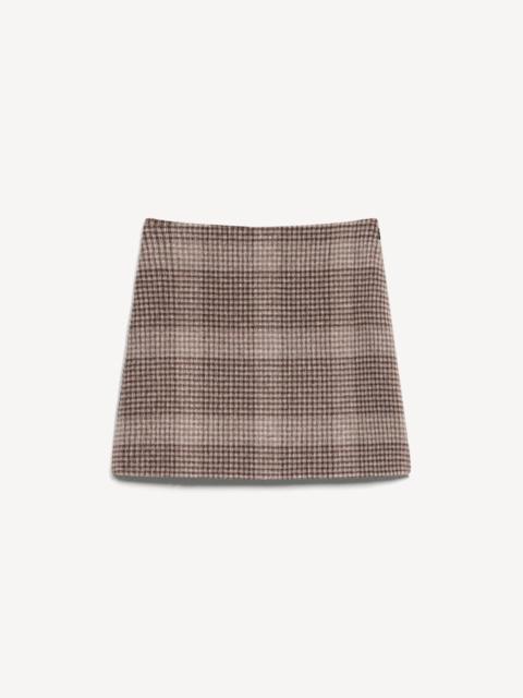 Theory A-Line Mini Skirt in Plaid Wool-Cashmere