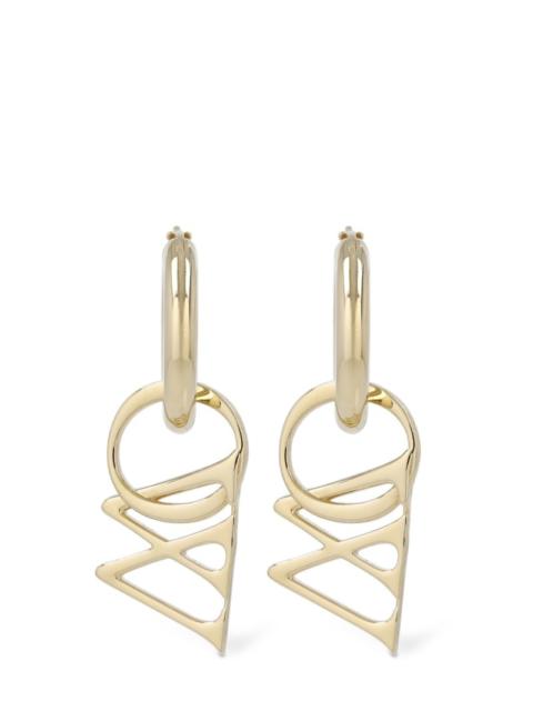 Off-White OW brass hoop earrings