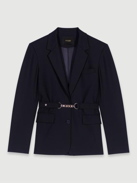 Belted suit jacket