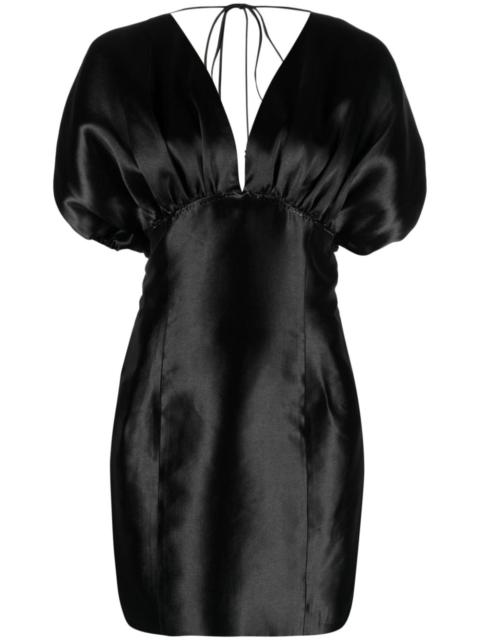 rhinestone-embellished crepe minidress