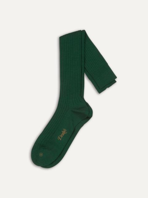 Drake's Green Wool Over-the-Calf Socks