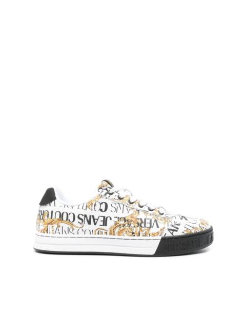 VERSACE JEANS COUTURE Barocco-print lace-up sneakers