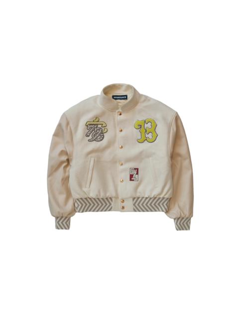 NAMESAKE Namesake Georgia Homecoming Varsity Jacket White