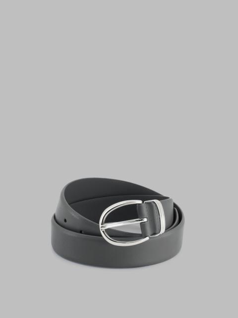 The Frankie Shop Ora Leather Belt - Grey/Silver