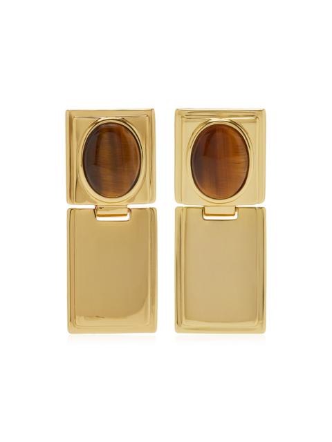 DÉHANCHE Signet Tiger's Eye Hinge Earrings