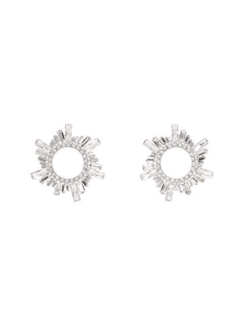 Amina Muaddi Silver Begum Earrings