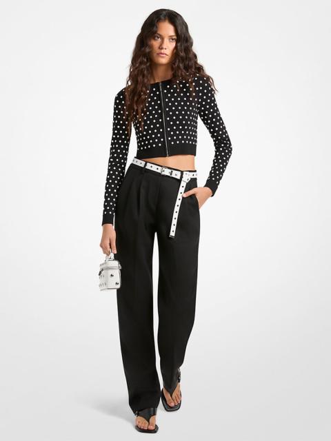 MICHAEL KORS Pleated Stretch Wool Blend Twill Pants