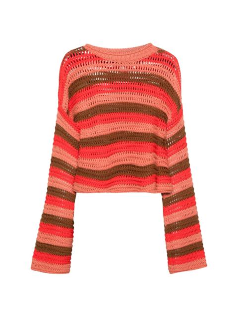 La DoubleJ bell-sleeve striped jumper