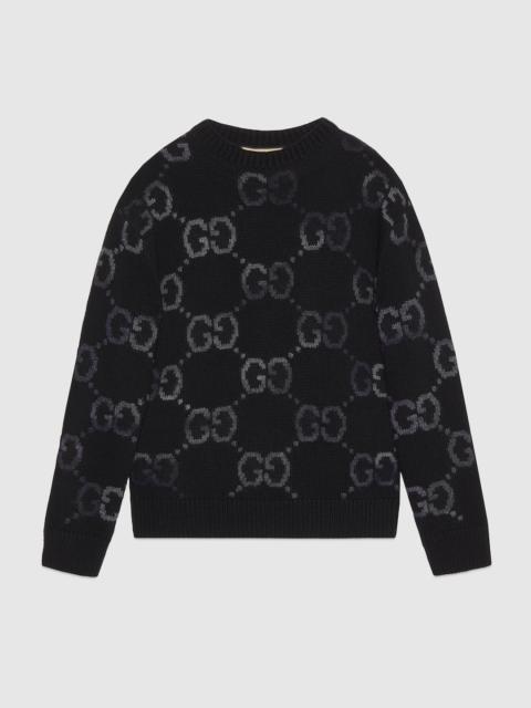 GUCCI Wool sweater with GG intarsia