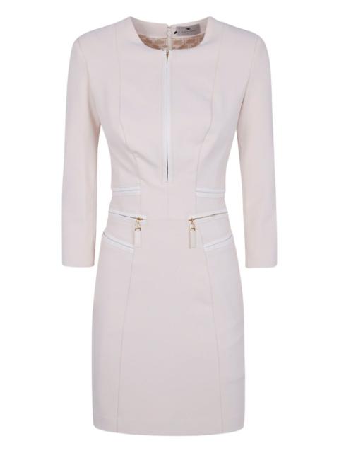 ELISABETTA FRANCHI zip-trimmed pocket midi dress