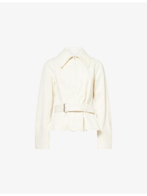 Belted Cotton-Wool Jacket